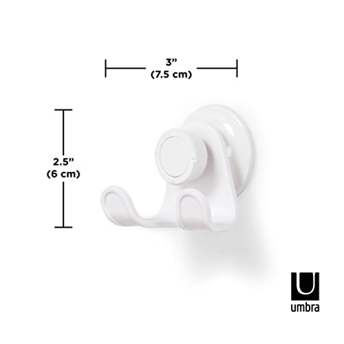 White Shower Storage Accessories with Patented Suction Cup Technology