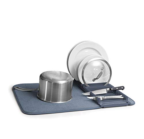 Umbra Udry Denim Dish Rack and Drying Mat: Space-Saving Design
