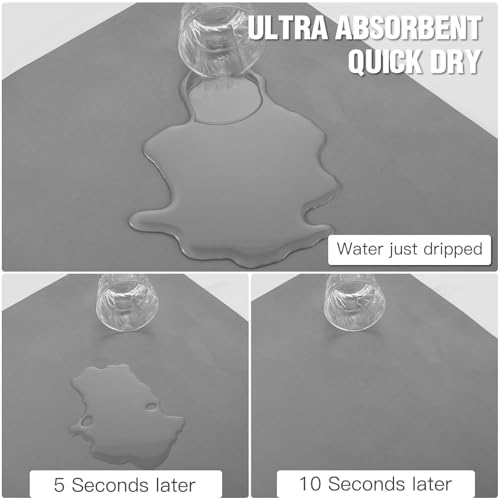 Super Absorbent Gray Small Kitchen Drying Mat