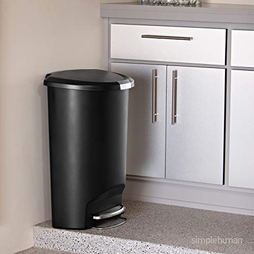 Simplehuman 13 Gallon Gray Kitchen Trash Can with Slide Lock