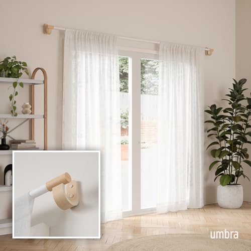 White Adjustable Bellwood Curtains Rod Set for Windows