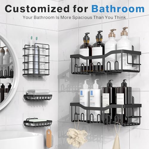 Stainless Steel Rustproof Shower Caddy Set of 5 for Bathroom Organization