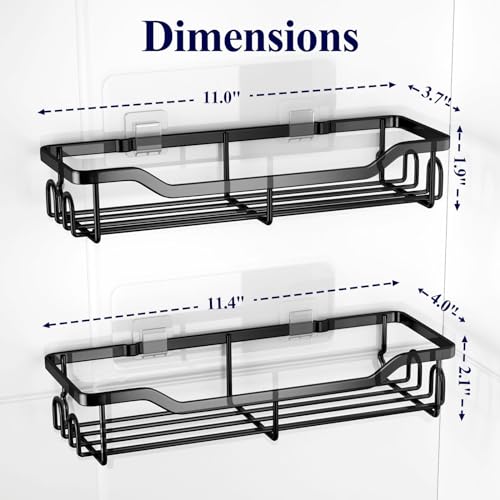 Stainless Steel Black 2-Pack Shower Caddy for Bathroom
